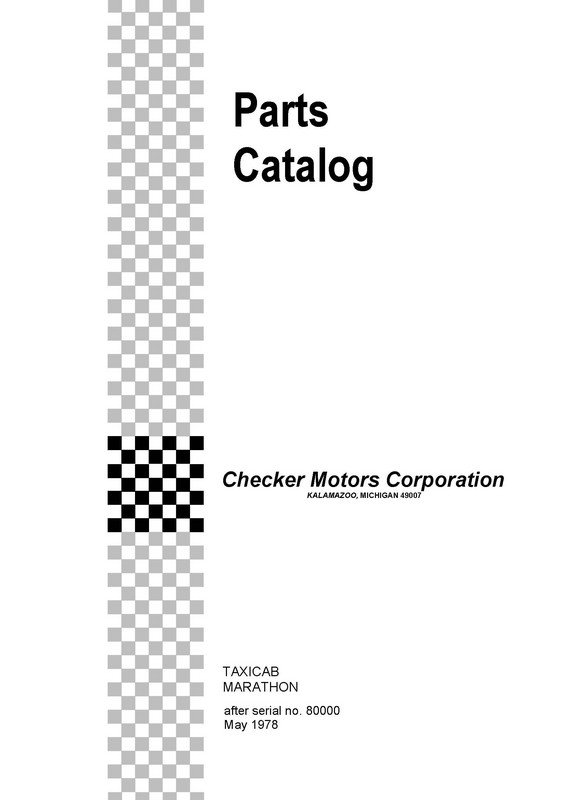 1978 Checker Parts Catalogue